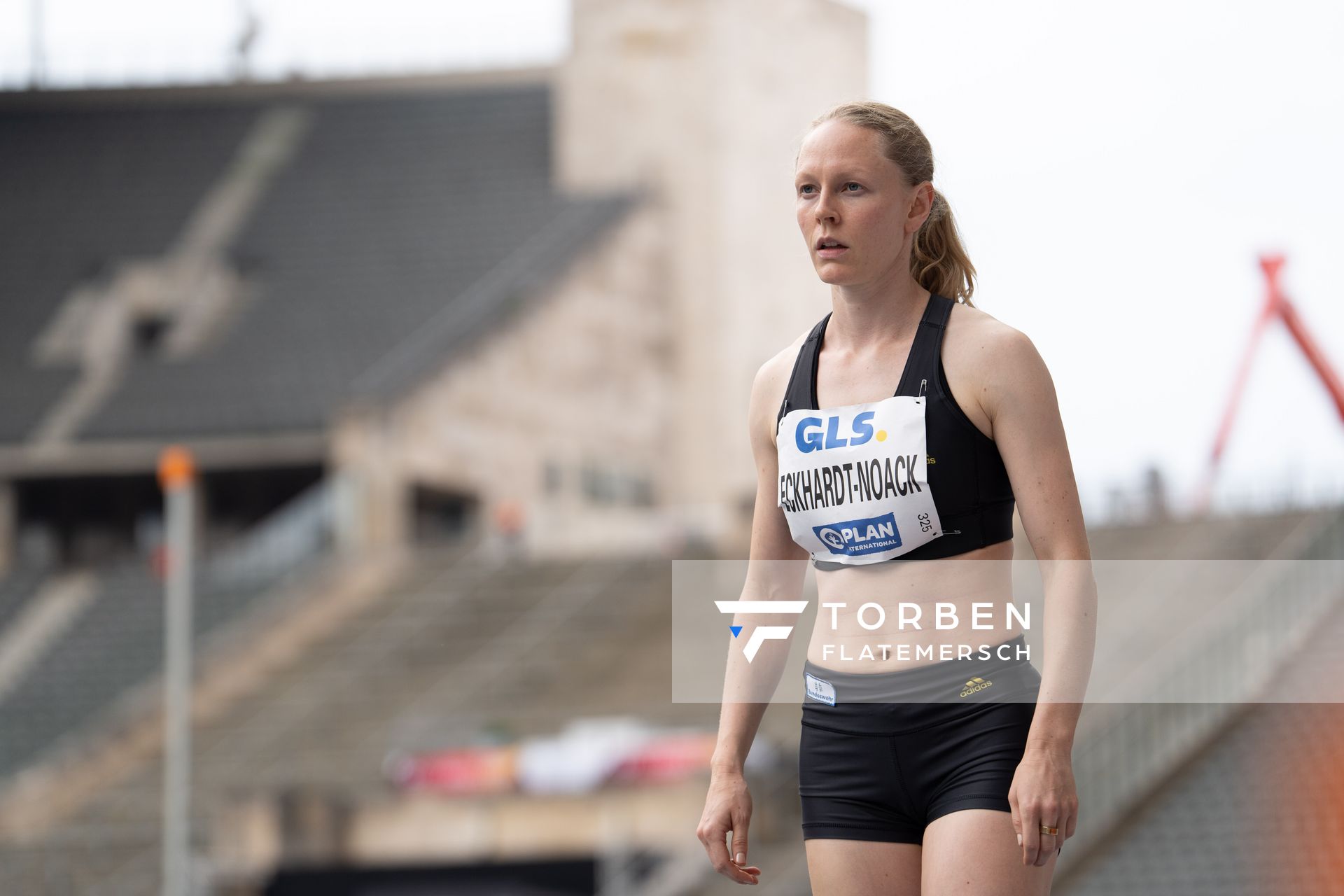 Neele Eckhardt (LG Goettingen) im Dreisprung waehrend der deutschen Leichtathletik-Meisterschaften im Olympiastadion am 25.06.2022 in Berlin